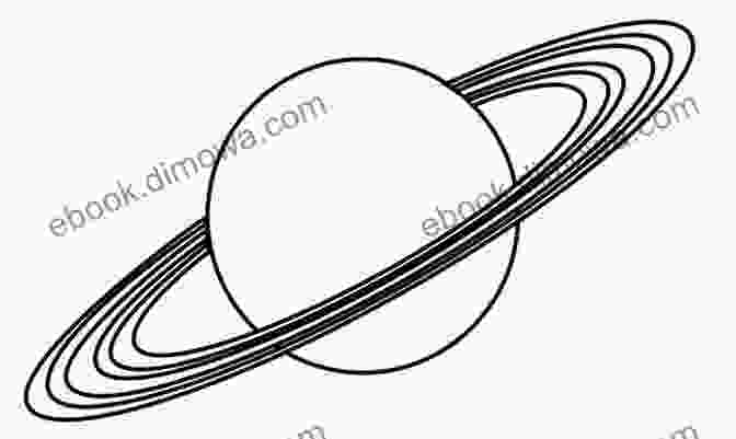 A Coloring Page Of A Planet With Rings Journey To The Stars: A Celestial Adult Coloring