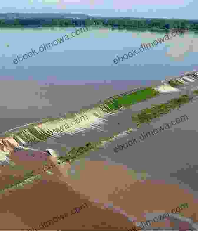 An Aerial View Of Flood Mitigation Measures, Such As Levees And Floodwalls. Flood Handbook: Impacts And Management