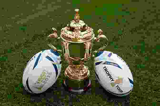 Rugby League World Cup Trophy, A Golden Trophy With Two Handles, Standing On A Green Platform Their Finest Hour: A History Of The Rugby League World Cup In 10 Matches